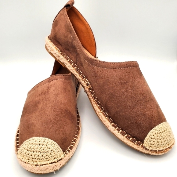 Catherine Malandrino Shoes - Catherine Malandrino Beige Cheedah D'Orsay Espadrille Flat 7.5